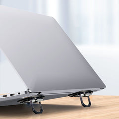 1pair Metal Laptop Invisible Stand Mini Desktop Heightening Cooling Rack Folding Keyboard Stand