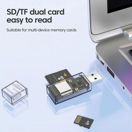 OTG Converter USB To SD/TF 2 In 1 Multi-Function Transparent Card Reader, Transparent
