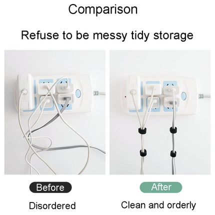 Cuttable Data Cable Bundle Ties Power Cord Storage Organizer Adhesive Strap, 1.2cm x 1m, 1.2cm x 2m, 1.2cm x 3m, 1.2cm x 5m