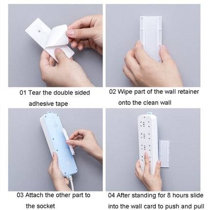 Non-Marking Self-Adhesive Plug Holder No Hole Wall Mounted Cable Organizer For Home Use