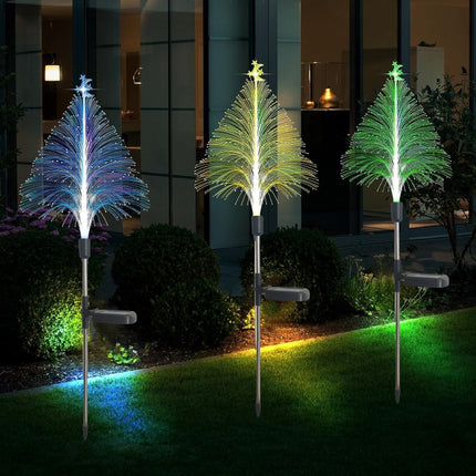 Christmas Tree Solar Light Outdoor Atmosphere Lighting Outdoor Waterproof Glowing Festival Decorative Lamp, Star Moon Transparent