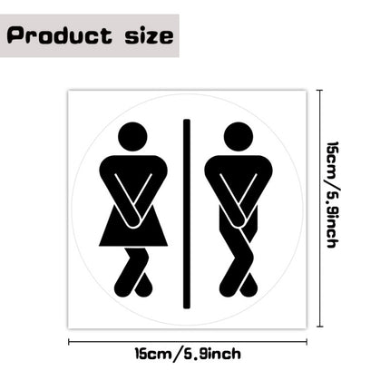 Men Women Sanitary Door Sticker Matte Material Waterproof Oilproof PVC Sticker, Men Women