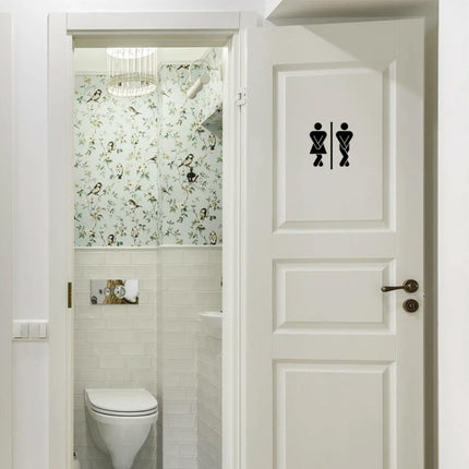 Men Women Sanitary Door Sticker Matte Material Waterproof Oilproof PVC Sticker, Men Women