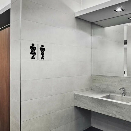 Men Women Sanitary Door Sticker Matte Material Waterproof Oilproof PVC Sticker, Men Women