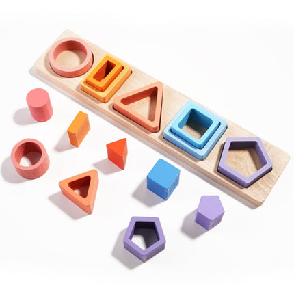 Children Geometric Shapes Color Matching Building Blocks Columns Toys