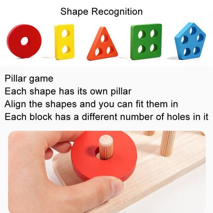 Children Geometric Shapes Color Matching Building Blocks Columns Toys