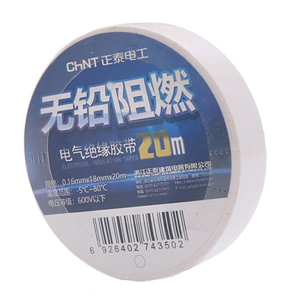 CHINT Electrical Tape Waterproof PVC Wire Insulation Tapes, 10m Blue, 10m Black, 10m White, 20m Blue, 20m Black, 20m White