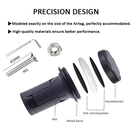 For AirTag 2nd Gen / AirTag 1st Gen Bike Hidden Mount Bicycle Front Fork Down Tube Anti-theft GPS Holder, Style 1, Style 2