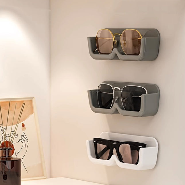 Wall-Mounted Adhesive Sunglasses Storage Shelf Eyeglasses Display Stand