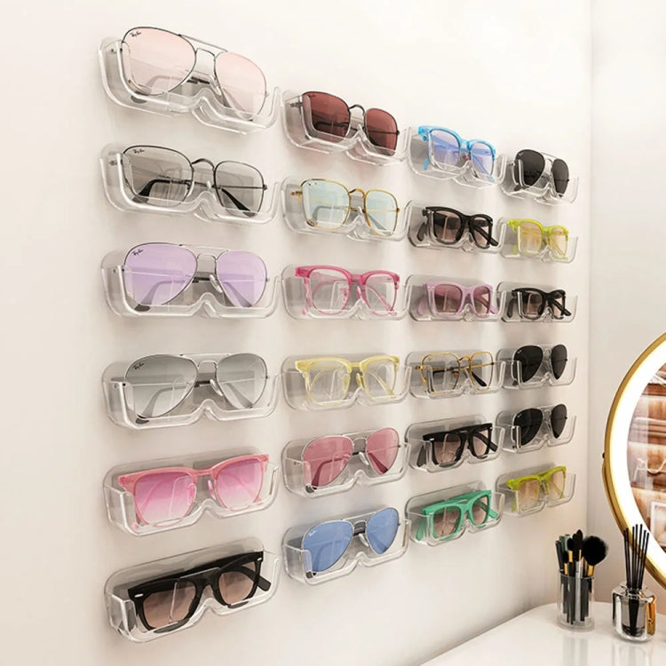 Wall-Mounted Adhesive Sunglasses Storage Shelf Eyeglasses Display Stand