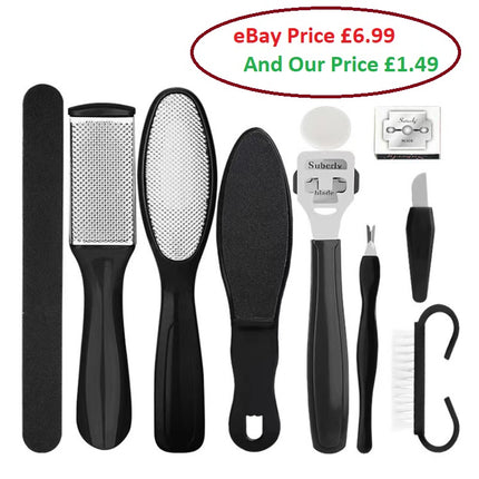 PROMOTIONAL OFFER Up to 85% OFF (10 In 1) Foot File Clean Tool Kit Foot Care Pedicure Tools Set