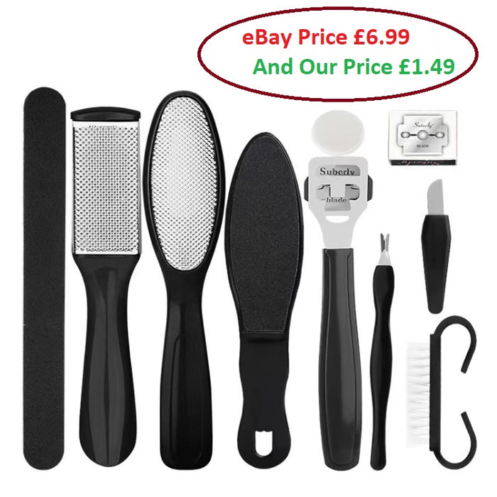 10-in-1 Pedicure Foot Care Kit – Callus Remover, Foot File & Nail Care Set