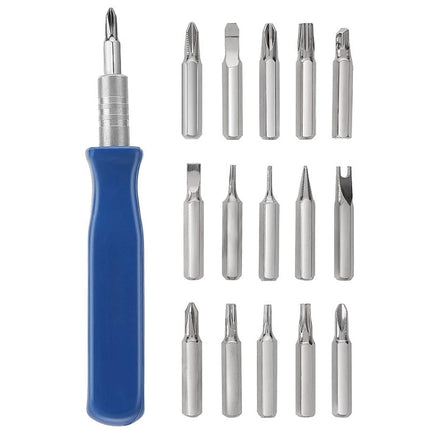 HOSHE 16 In 1 Mini Screwdriver Set Multiple Screwdriver Bits Watch Eyeglasses Repair Tool