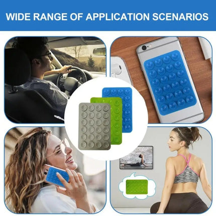 Mobile Phone Silicone 24 Square Shaped Suction Cup Mobile Phone Back Stickers