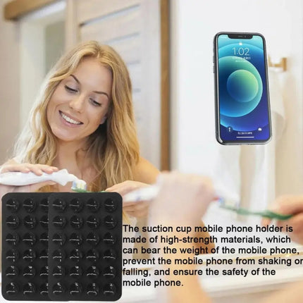Mobile Phone Silicone 24 Square Shaped Suction Cup Mobile Phone Back Stickers