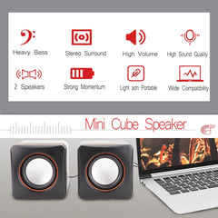 Wired USB Computer Small Sound Desktop Laptop Mini Desk Household Office Bass Speaker