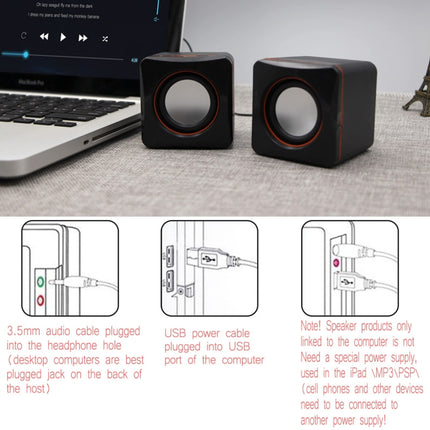Wired USB Computer Small Sound Desktop Laptop Mini Desk Household Office Bass Speaker