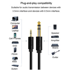 JINGHUA 3.5mm To 6.5mm Audio Cable Amplifier Guitar 6.35mm Cable, 0.5m, 1.5m, 3m, 5m