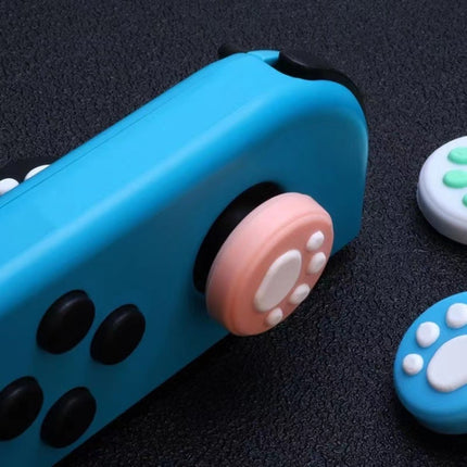For Switch Joystick Cap Silicone Cats Paw Gamepad Joystick Protective Case, Black Bottom White Claw, White Bottom Black Claw