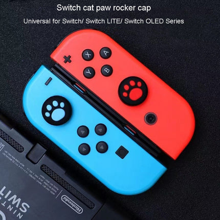 For Switch Joystick Cap Silicone Cats Paw Gamepad Joystick Protective Case, Black Bottom White Claw, White Bottom Black Claw
