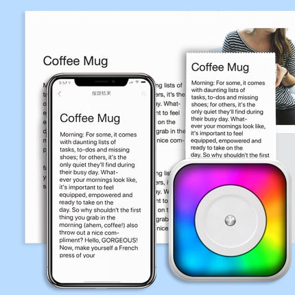RGB Light Portable Mini Bluetooth Printer Inkless Document Label Printer, with 1-Roll Paper, with 5-Rolls Paper, with 5-Rolls Stickers, with 5 Paper+5 Stickers+3 Color Paper