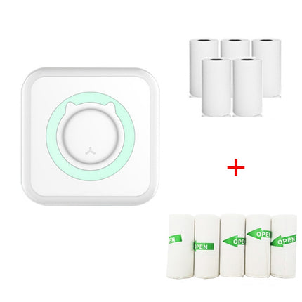 C15 Mini Student Bluetooth Inkless Photo Label Thermal Printer, Green+5 Paper, Pink+5 Paper, Green+5 Stickers, Pink+5 Stickers, Green+10 Paper, Pink+10 Paper, Green+5 Stickers+5 Paper, Pink+5 Stickers+5 Paper, Green+5 Stickers+5 Paper+3 Color Paper    ...