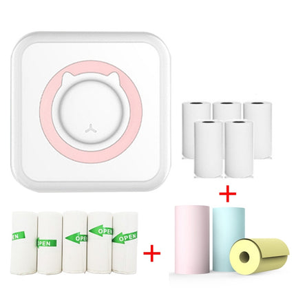 C15 Mini Student Bluetooth Inkless Photo Label Thermal Printer, Green+5 Paper, Pink+5 Paper, Green+5 Stickers, Pink+5 Stickers, Green+10 Paper, Pink+10 Paper, Green+5 Stickers+5 Paper, Pink+5 Stickers+5 Paper, Green+5 Stickers+5 Paper+3 Color Paper    ...