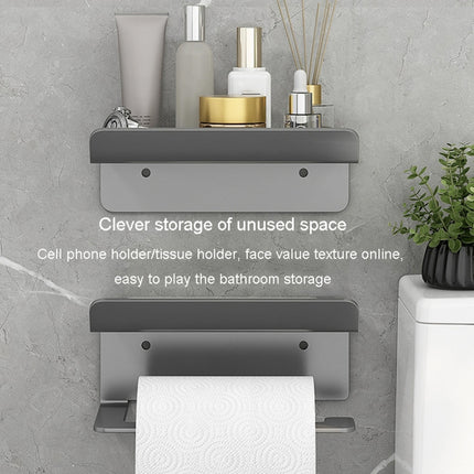 Bathroom Roll Paper Holder No-Punch Cell Phone Storage Shelf, Phone Rack (White), Paper Rack (White）, Phone Rack (Black), Paper Rack (Black), Phone Rack (Gray), Paper Rack (Gray)