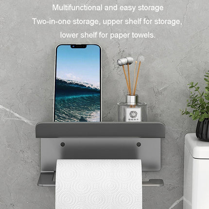 Bathroom Roll Paper Holder No-Punch Cell Phone Storage Shelf, Phone Rack (White), Paper Rack (White）, Phone Rack (Black), Paper Rack (Black), Phone Rack (Gray), Paper Rack (Gray)