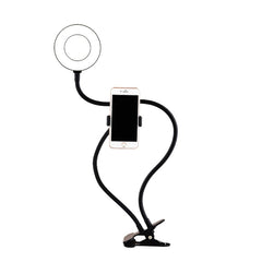 Selfie Ring Light With Cell Phone Holder 360 Rotating Flexible Arms For Live Stream, 8 Inch