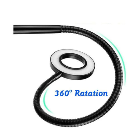 Selfie Ring Light With Cell Phone Holder 360 Rotating Flexible Arms For Live Stream, 8 Inch