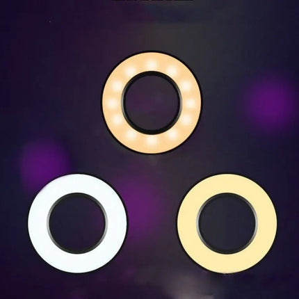 Selfie Ring Light With Cell Phone Holder 360 Rotating Flexible Arms For Live Stream, 8 Inch