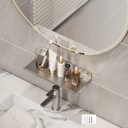 Faucet Rack Home Bathroom Vanity Shelf No Hole Storage Shelf, 30cm (White), 40cm (White), 50cm (White), 30cm (Black), 40cm (Black), 50cm (Black), 30cm (Gray), 40cm (Gray), 50cm (Gray), 50cm U-shaped (White), 50cm U-shaped (Black), 50cm U-shaped (Gray)
