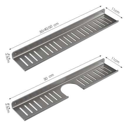 Faucet Rack Home Bathroom Vanity Shelf No Hole Storage Shelf, 30cm (White), 40cm (White), 50cm (White), 30cm (Black), 40cm (Black), 50cm (Black), 30cm (Gray), 40cm (Gray), 50cm (Gray), 50cm U-shaped (White), 50cm U-shaped (Black), 50cm U-shaped (Gray)