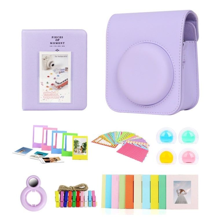 For Polaroid Mini12 7 in 1 Photo Album Sticker Photo Frame Camera Bag, Green, White, Blue, Pink, Purple