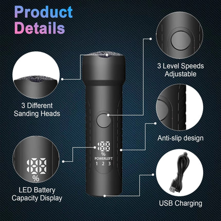 Electric Foot File Pedicure Kit Waterproof Feet Callus Remover