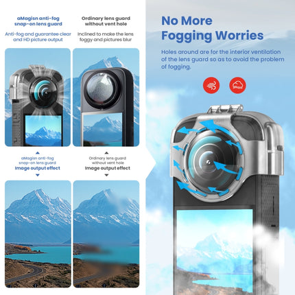 For Insta360 X3 AMagisn Protective Camera Accessories, Lens Guard, Silicone Case, Lens Guard+Case