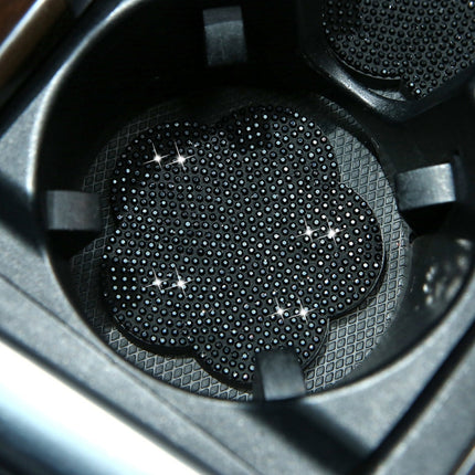 Car-mounted Diamond-filled Plum Blossom Decorated PVC Water Coaster