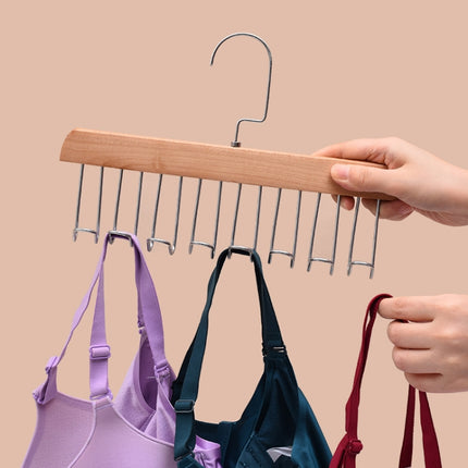 Wooden Sling Hanger Lingerie Vest Tie Organizer Household Wave Drying Racks