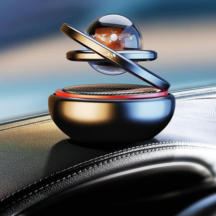 Interstellar Vast Solar Rotating Car Aromatherapy Ornaments, Black, Red, Gold, Silver