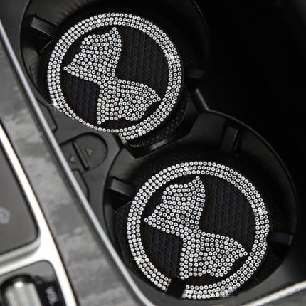 Car Multifunctional Anti-slip Coaster with Diamond Bow Crystal