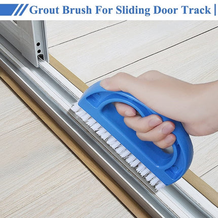 Car Interior D-shaped Seat Seam Cleaning Brush, Blue