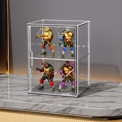 Stackable Transparent Storage Box Magnetic Suction Bookcase Handbag Display Rack, No Partitions, Single Partition, Double Partition, Three Partitions, Side Opening