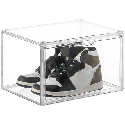 Stackable Transparent Storage Box Magnetic Suction Bookcase Handbag Display Rack, No Partitions, Single Partition, Double Partition, Three Partitions, Side Opening