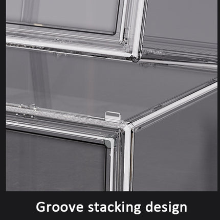 Stackable Transparent Storage Box Magnetic Suction Bookcase Handbag Display Rack, No Partitions, Single Partition, Double Partition, Three Partitions, Side Opening