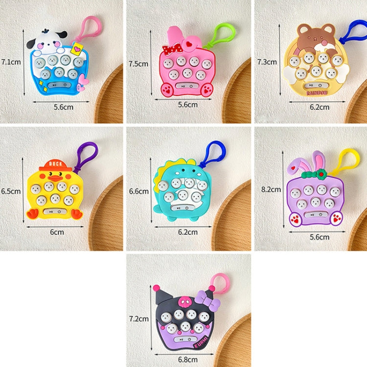 Cartoon Pattern Mini Palm Gaming Machine Play Mouse Electronic Lighting Decompressing Toy Keychain, Kurolo, Dog, Little Dinosaur, Pink Rabbit Ear, Purple Rabbit Ear, Little Yellow Duck, Brown Bear, Carrot Rabbit