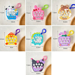 Cartoon Pattern Mini Palm Gaming Machine Play Mouse Electronic Lighting Decompressing Toy Keychain, Kurolo, Dog, Little Dinosaur, Pink Rabbit Ear, Purple Rabbit Ear, Little Yellow Duck, Brown Bear, Carrot Rabbit