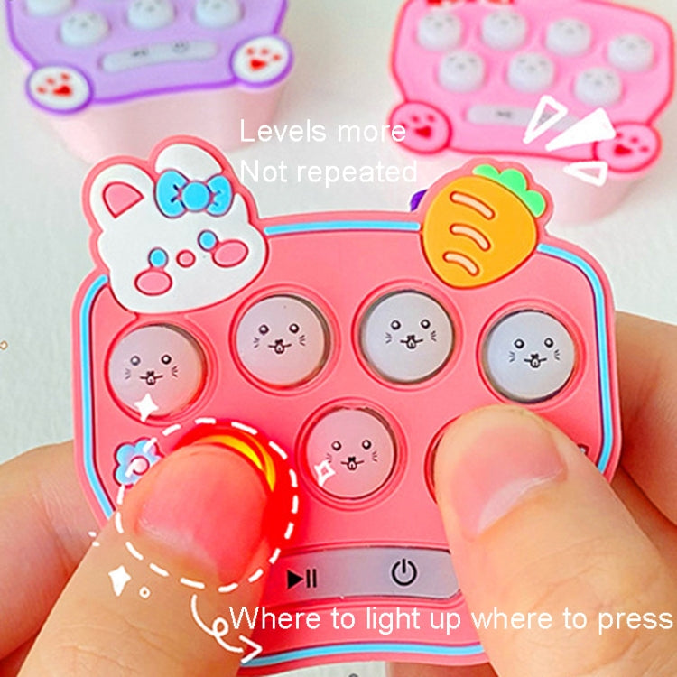 Cartoon Pattern Mini Palm Gaming Machine Play Mouse Electronic Lighting Decompressing Toy Keychain, Kurolo, Dog, Little Dinosaur, Pink Rabbit Ear, Purple Rabbit Ear, Little Yellow Duck, Brown Bear, Carrot Rabbit