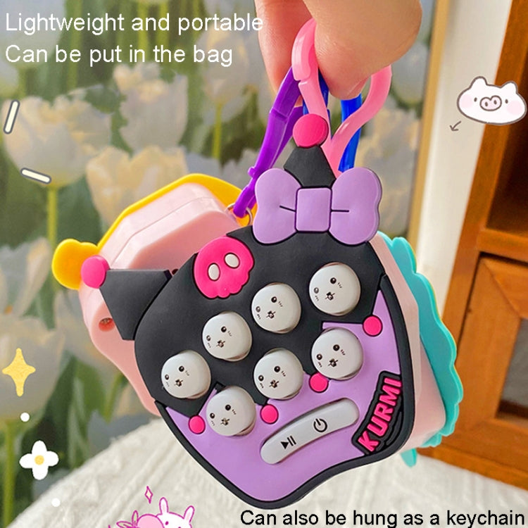 Cartoon Pattern Mini Palm Gaming Machine Play Mouse Electronic Lighting Decompressing Toy Keychain, Kurolo, Dog, Little Dinosaur, Pink Rabbit Ear, Purple Rabbit Ear, Little Yellow Duck, Brown Bear, Carrot Rabbit