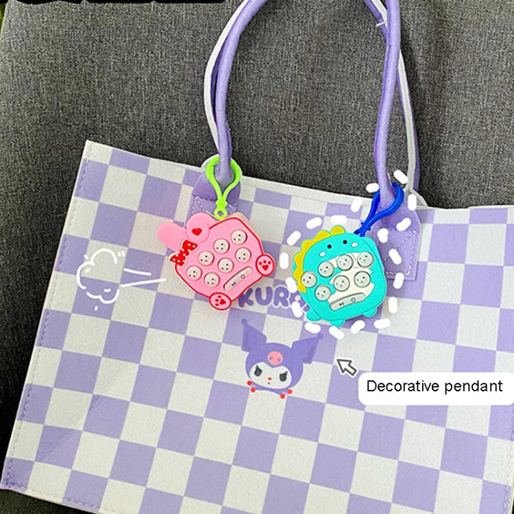Cartoon Pattern Mini Palm Gaming Machine Play Mouse Electronic Lighting Decompressing Toy Keychain, Kurolo, Dog, Little Dinosaur, Pink Rabbit Ear, Purple Rabbit Ear, Little Yellow Duck, Brown Bear, Carrot Rabbit